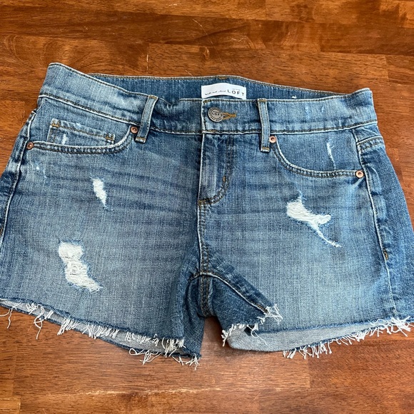 LOFT Pants - Loft distressed jean shorts